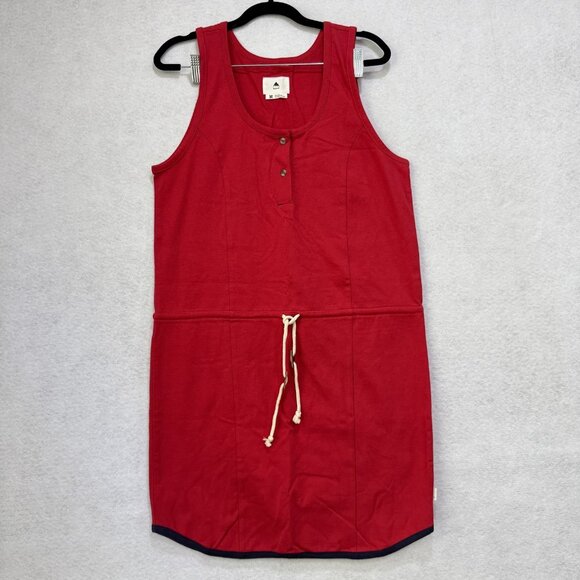 Burton Dress Womens Medium Red Sleeveless Tank Drawstring Casual Summer Tunic - Picture 1 of 8